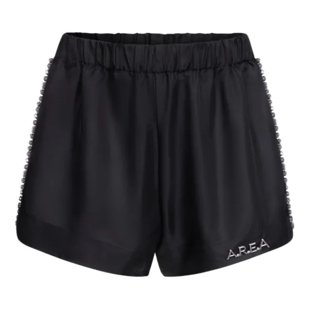 AREA Black Crystal Trim Performance Shorts L